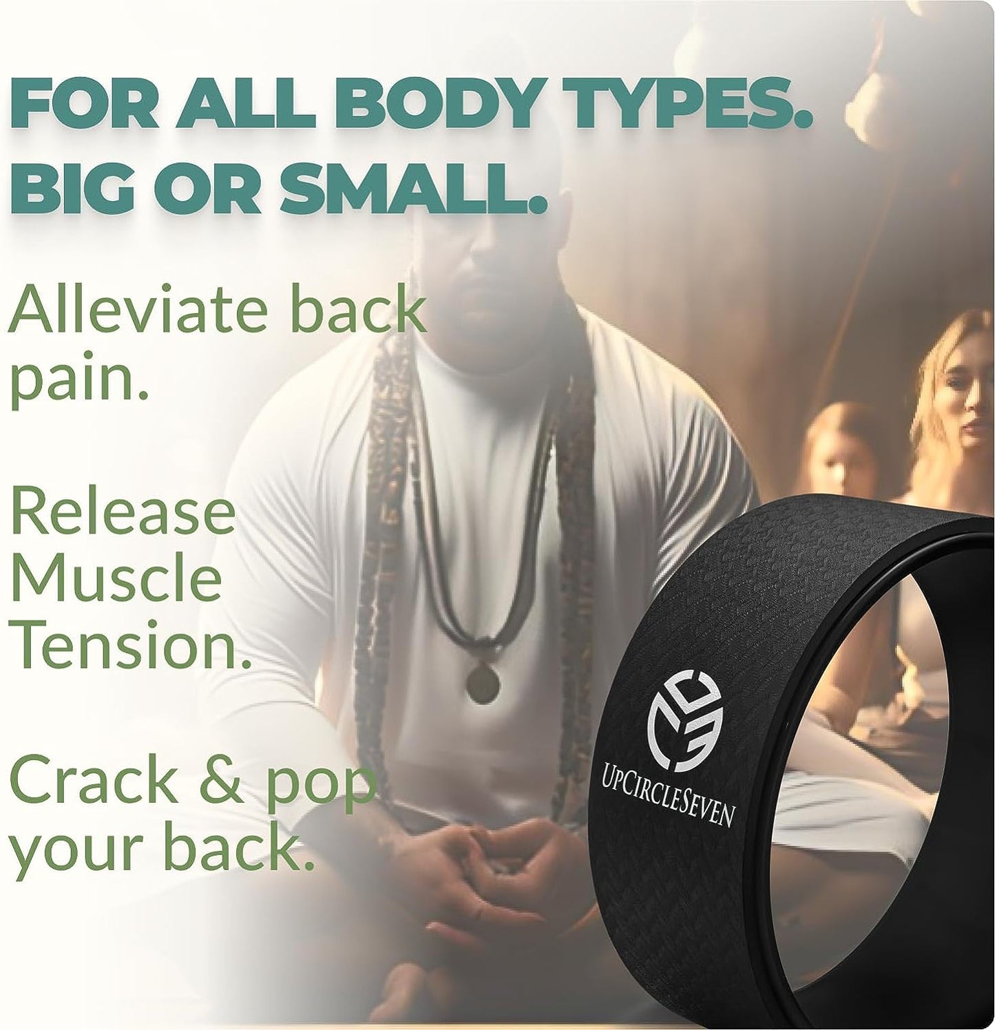 Back Roller & Yoga Wheel - Relieve Lower & Upper Back Pain & Stiffness - Therapeutically Stretch, Mobilize & Decompress Your Spine - Increase Mobility, Flexibility & Alignment